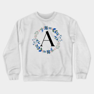 Alphabet A Watercolor Monogram Crewneck Sweatshirt